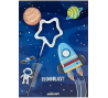 Brīnumsvecīte ar kartiņu  "Space hooray!" (11x8 cm) 