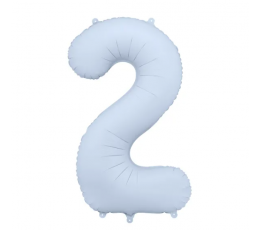 Folijas balons "2", pasteļzils (85 cm)