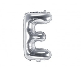 Folijas balons burts "E", sudraba, 35 cm