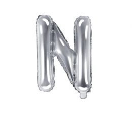 Folijas balons burts "N", sudraba, 35 cm