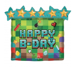 Folijas balons "Happy Pixel Party" (63x58 cm)