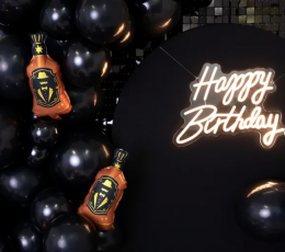 Neona LED izkārtne "Happy Birthday", balta 2 Neona LED izkārtne "Happy Birthday", balta 2