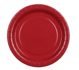 Šķīvji, tumši sarkani (6 gab./18 cm)