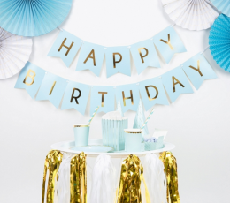 Virtene "Happy Birthday", zila-zelta (1,75 m) 1 Virtene "Happy Birthday", zila-zelta (1,75 m) 1